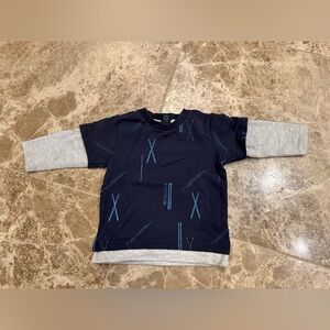 Miles Navy and Gray Kids Shirt 9 months